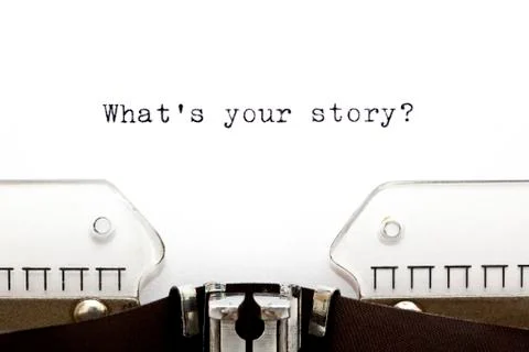 Typewriter what is your story Stock Photos