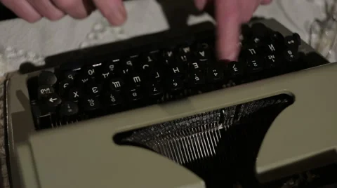 Typewriter on which typing Video stock 53264951