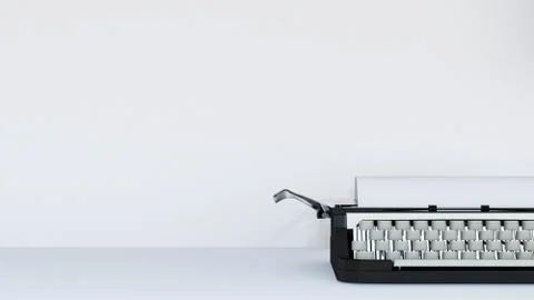 Typewriter on white background - 3D rendering Stock Illustration