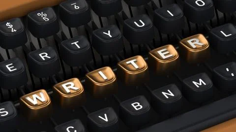 Typewriter with WRITER buttons Stock Illustration