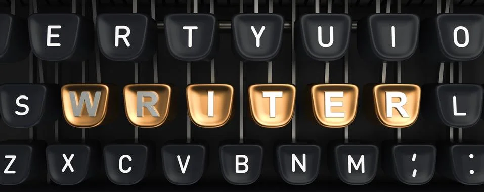 Typewriter with WRITER buttons Stock Illustration