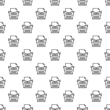 Typewriter writing machine seamless pattern background Illustrazione stock
