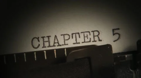 Typewriting. CHAPTER 5 to 8. Typing a book. Stock Footage 10823474