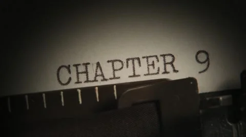 Typewriting. CHAPTER 9 to 10. Typing a book. Stock Footage 10823435