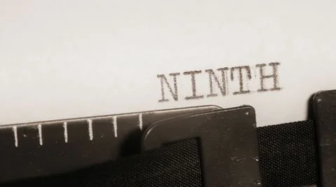 Typewriting. NINTH to TENTH. Typing. Stock Footage 10823528