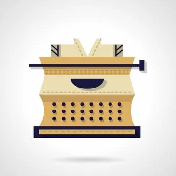 Typewriting tool flat color design vector icon Stock Illustration