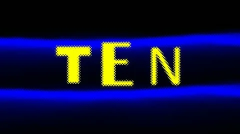 TYPHOGRAPHIC COUNTDOWN Stock Footage 12180688