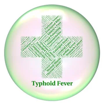 Typhoid Fever Indicates Symptomatic Bacterial Infection And Salm Stock Illustration