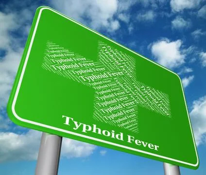 Typhoid Fever Represents Symptomatic Bacterial Infection And Affliction Stock Illustration