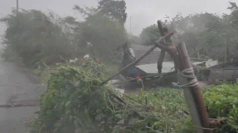 Typhoon causing heavy rain and strong winds in hurricane storm 스톡 동영상 40531023
