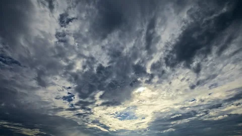 Typhoon day in summer. Clouds are constantly changing shape in the blue sky. Stock Footage 201066294