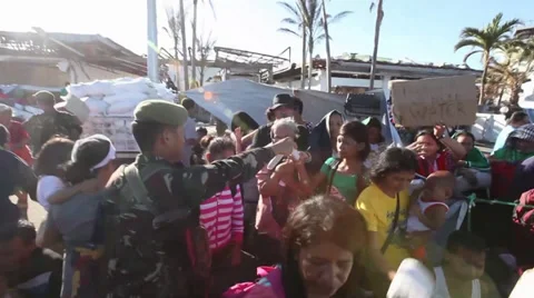 Typhoon Haiyan Evacuation Stock-Footage 32705387