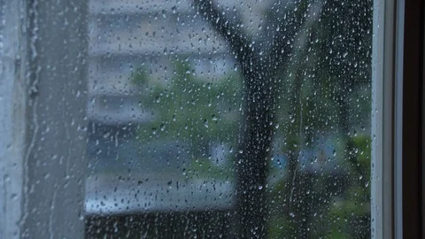Typhoon Jebi Closeup of Raindrops on Windows (4) Stock Footage 94727437