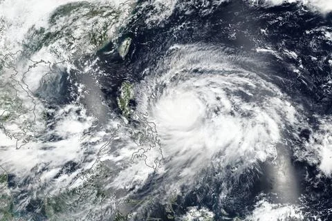 Typhoon Mangkhut in The Philippines. Elements of this image furnished by N... Foto stock