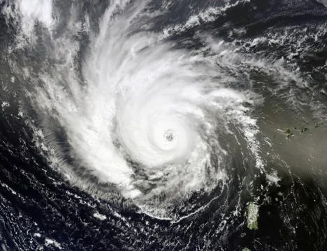 Typhoon over planet Earth. Elements of this image furnished by NASA. Stockfoto's