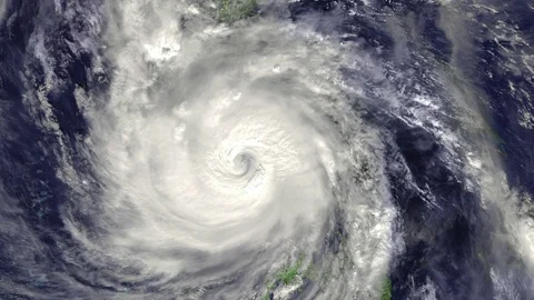 Typhoon Phanfone Ursula hits Philippines, Cat 2, 175 km/h, Dec. 26, 2019 Stock Footage 122336908