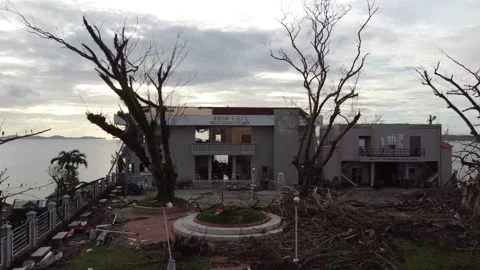 Typhoon Rai (Odette) Devastation Dinagat Town Dinagat Islands 1 Stock Footage 167685350