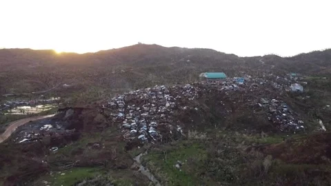 Typhoon Rai (Odette) Devastation San Jose Town Dinagat Islands 1 Stock Footage 167685408