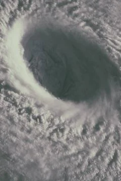 Typhoon, satellite view. Elements of this image furnished by NASA Typhoon,... Stock Photos