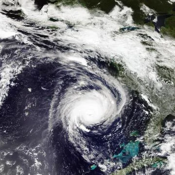 Typhoon from space. Satellite view. Elements of this image furnished by NASA Foto stock