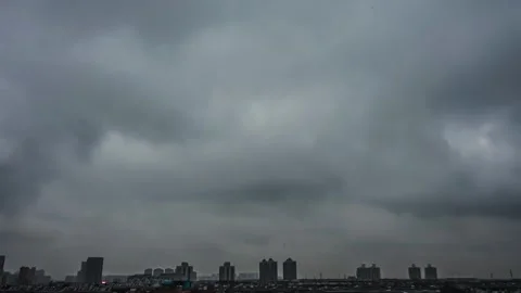 Typhoon Storm Dark Clouds Time Lapse Rainy Season 4K Stockbeeldmateriaal 319840367