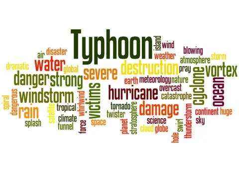 Typhoon, word cloud concept Illustrazione stock