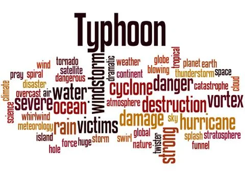 Typhoon, word cloud concept Illustrazione stock