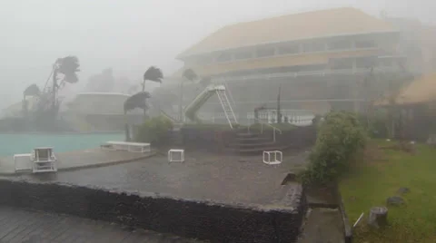 Typhoon Yolanda Haiyan batters Tacloban Philippins Stock Footage 33871343