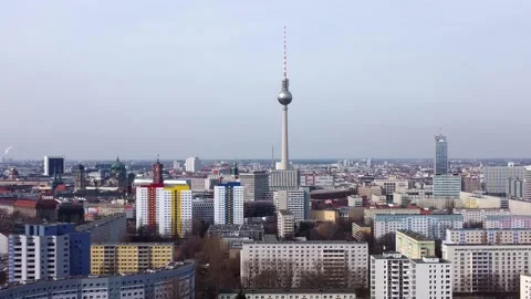 Typical aerial view over the city of Berlin with TV tower - CITY OF BERLIN Stock-Footage 150344897
