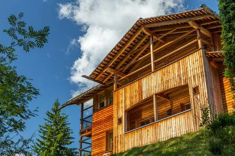 Typical alpine house Stock Photos