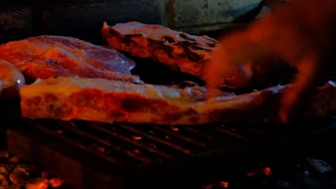 Typical and authentic Argentinian Barbecue Or Asado. Video stock 105144140