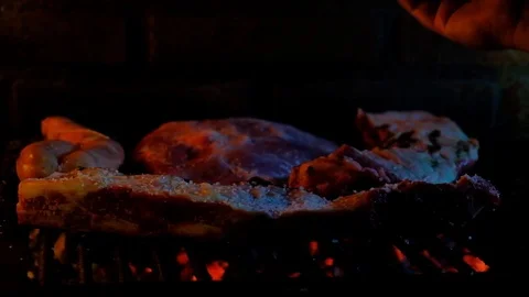 Typical and authentic Argentinian Barbecue Or Asado. Video stock 105144155