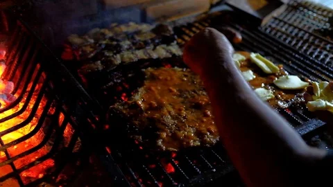 Typical and authentic Argentinian Barbecue Or Asado Video stock 105144181