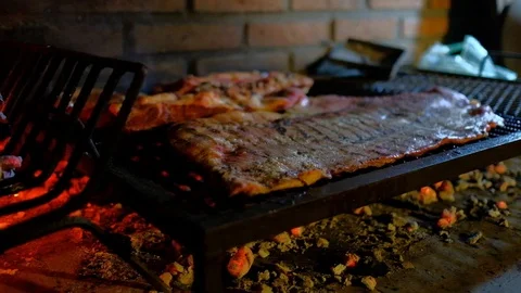 Typical and authentic Argentinian Barbecue Or Asado. Video stock 105144187