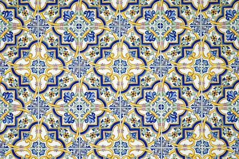 Typical andalusian tiled wall Stock Photos