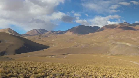 Typical Andean landscape with meadows and gigantic mountains, in Bolivia Stock Footage 237474042