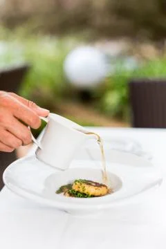 Typical Austrian meat and broth dish Stock Photos