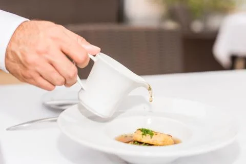 Typical Austrian meat and broth dish Stock Photos