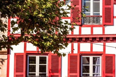 Typical Basque house in Basque Country, France Stock Photos