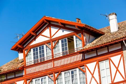 Typical Basque house in Basque Country, France Stock Photos