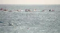 Typical boats parade in Fuerteventura sea (Canary Islands) HD Footage
