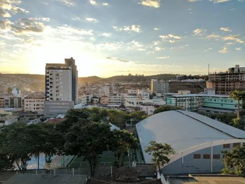 Typical Brazilian city at sunset Stock Photos