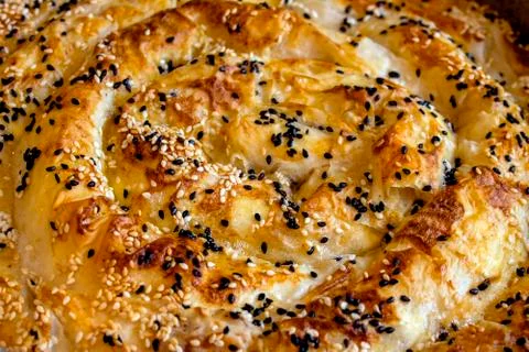 A typical breakfast on the Balkans - Banitcha. Stock Photos