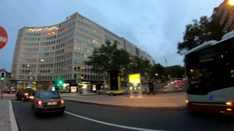 Typical Brussels street view by night Stock Footage 148527257