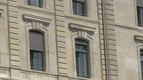 Typical Buildings Of Paris With Stonework and French Flag Video stock 72121976