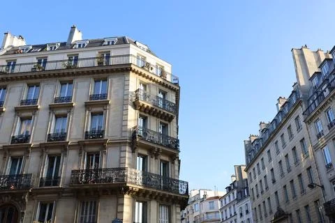 Typical bulding facade from Paris Stock Photos