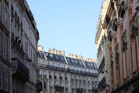 Typical bulding facade from Paris Stockfoto's
