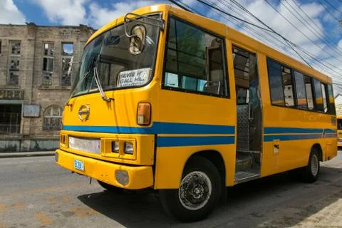 Typical bus in Barbados. Foto stock