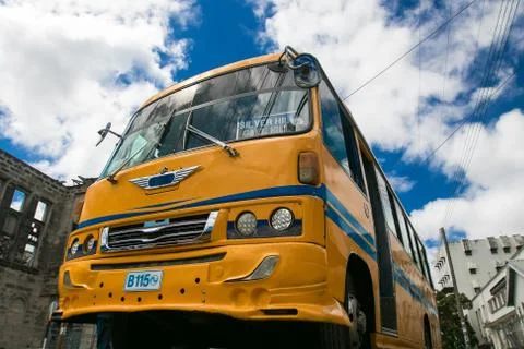 Typical bus in Barbados. Stock-Fotos