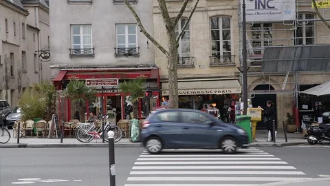 Typical cafe in Paris Stock Footage 88601223